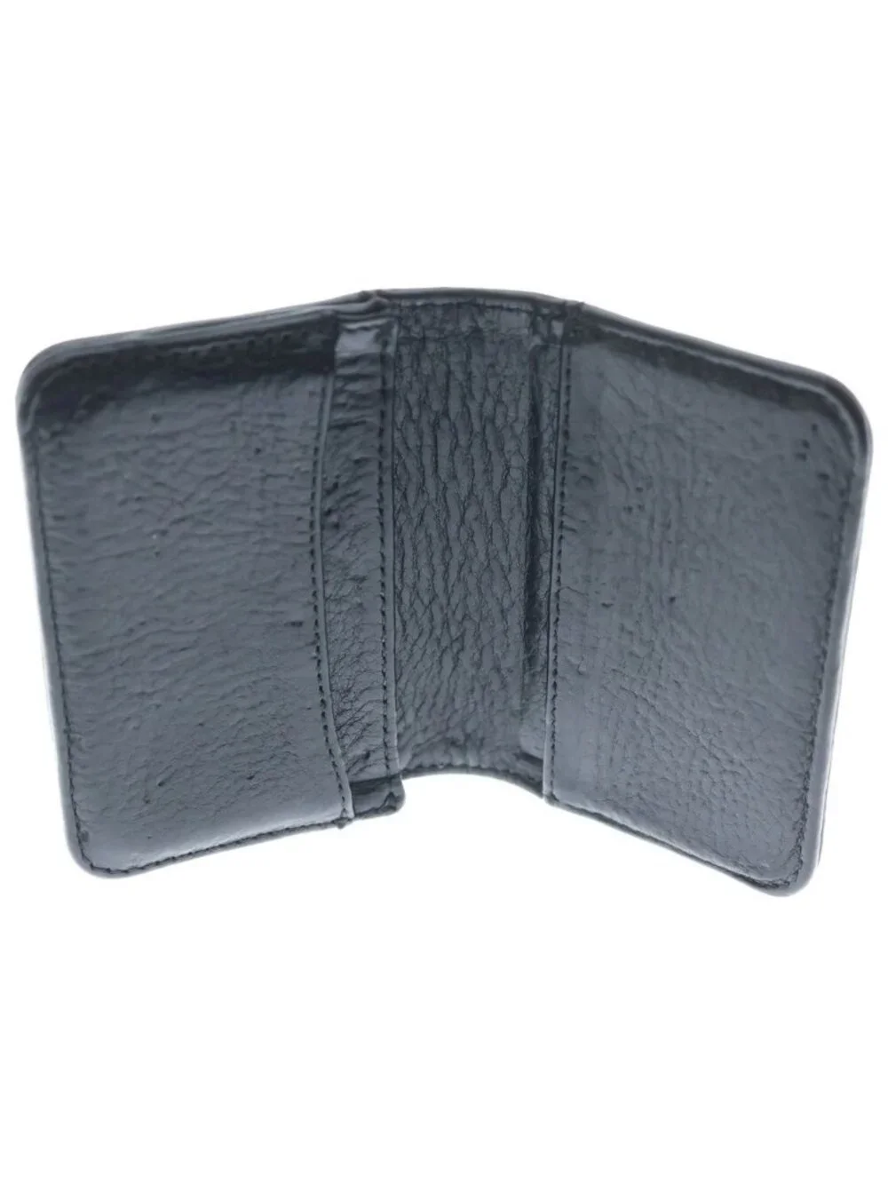 Chrome Hearts Card Case Scroll Label 3 Pocket Leather Black
